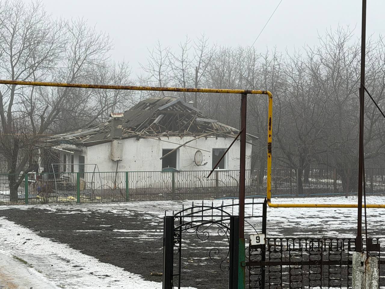 Последствия атаки ВСУ на посёлок Центральный (ЛНР) 14 февраля 2026 года