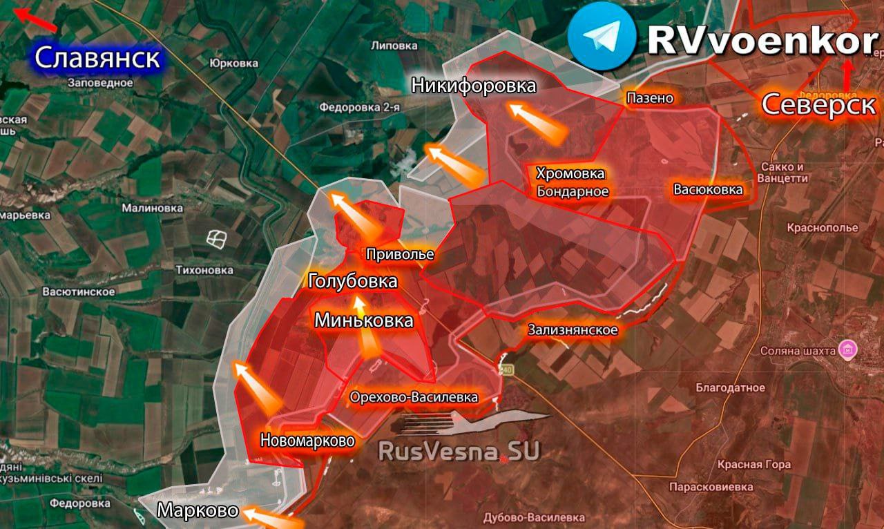 Карта СВО 21 февраля 2026 года. Славянское направление.