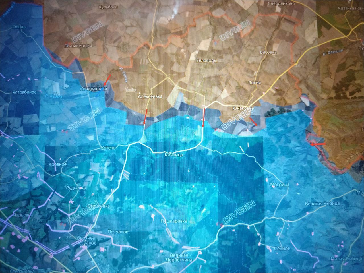 Карта продвижения группировки «Север», 25 февраля 2026 г.