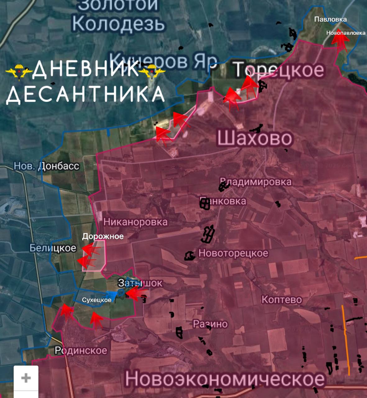 Карта СВО 25 февраля 2026 года. Красноармейское направление.