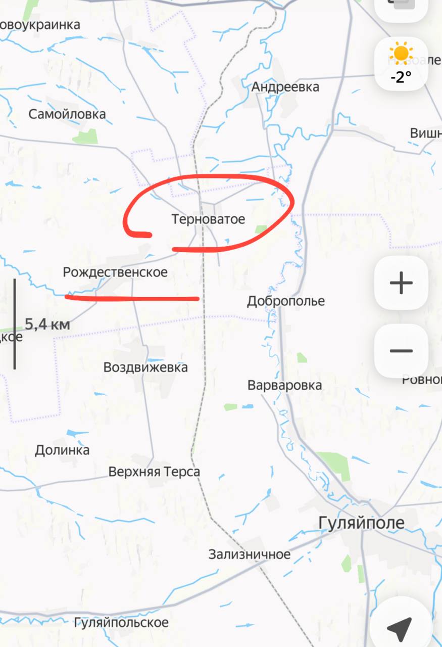 Карта СВО 28 февраля 2026 года. Запорожское направление.