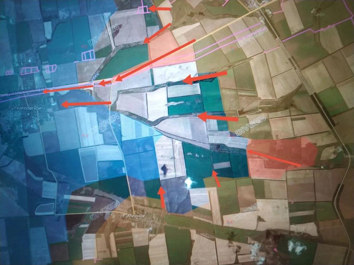 Карта СВО 15 марта 2026 года. Запорожское направление.