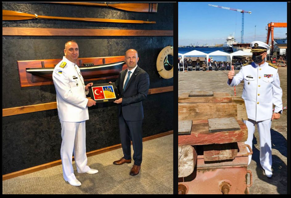 Контр-адмирал Неежпапа на закладке корвета