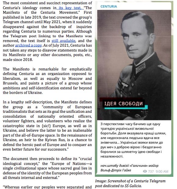 Страница доклада «Ультраправая группа обосновалась в главном западном центре военной подготовки Украины»