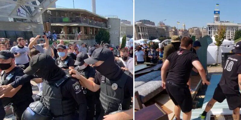 Драка националистов с полицией