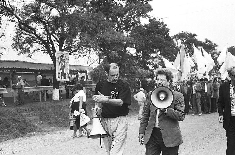 Михайло Горынь во время проведения акции