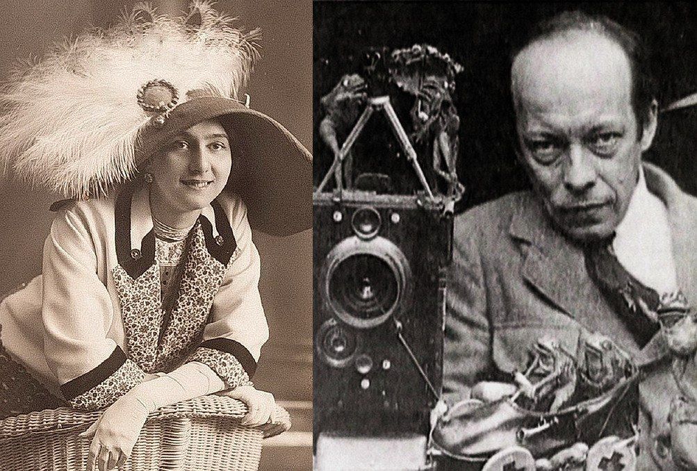 Одна из первых звёзд российского кино, зажжённых  Ханжонковым, – Вера Каралли и родоначальник отечественной мультипликации Владислав Старевич