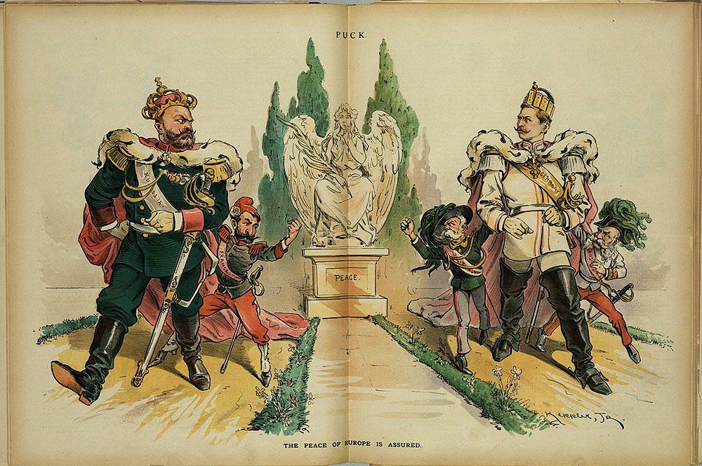 «Мир в Европе гарантирован». Карикатура из американского журнала «Рuck»