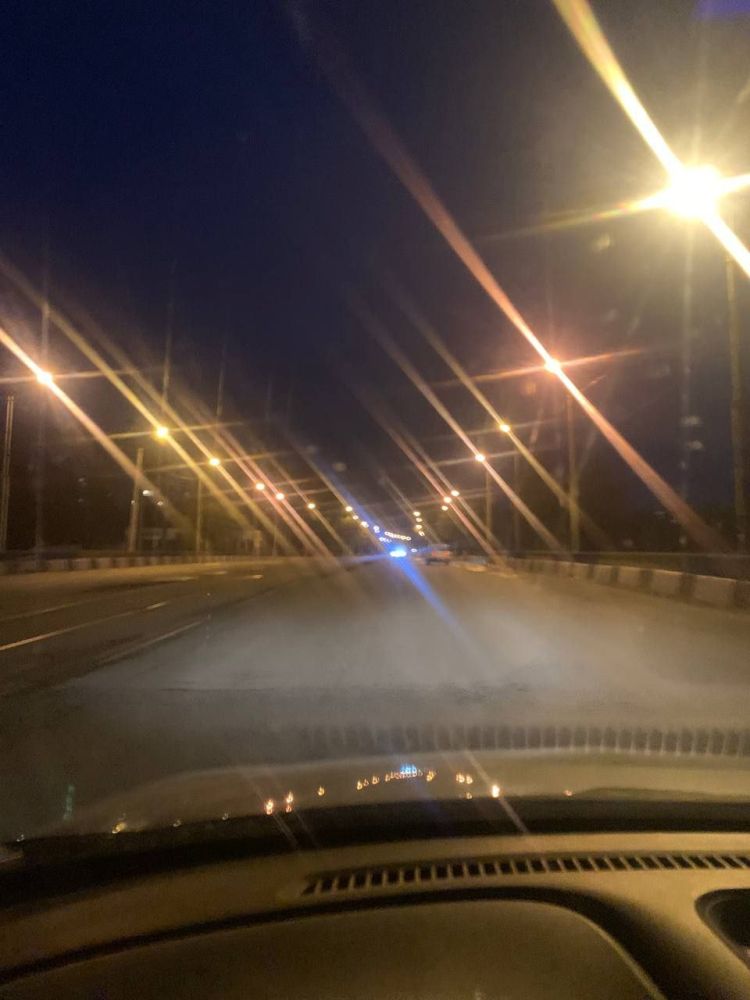 Освещение моста через реку Кальчик