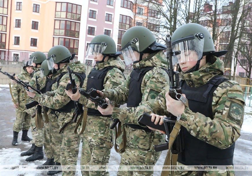 Любителям поиграть в борьбу с выдуманной «внутренней оккупацией» придётся иметь дело с вооружённым бойцами реальных внутренних войск. Источник: ostrovets.by
