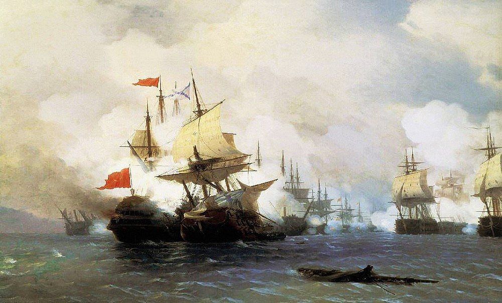 «Бой в Хиосском проливе». Художник Иван Айвазовский