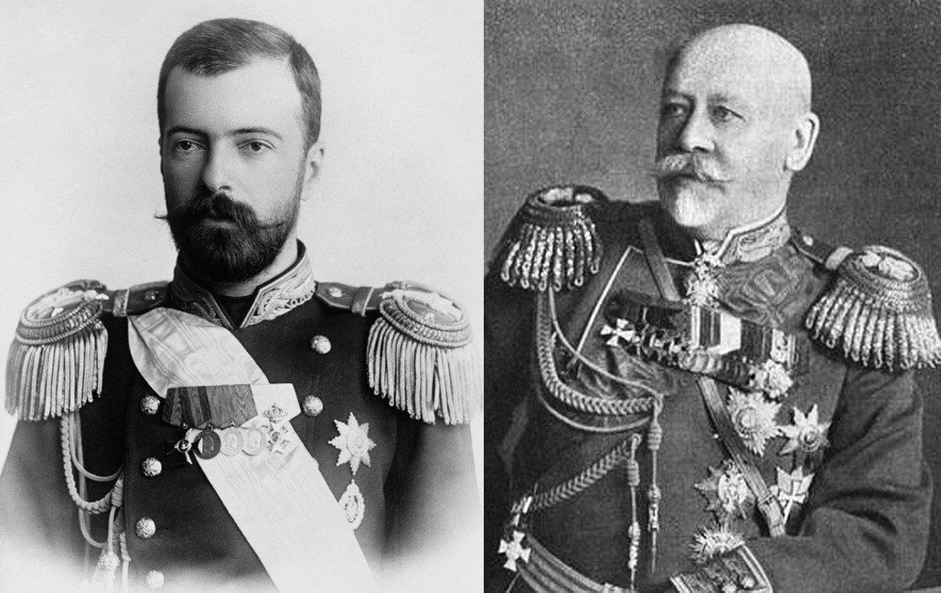 Великий князь Александр Михайлович, создатель Императорских ВВС (слева) и В.А.Сухомлинов, ретроград и предатель, тормозивший его развитие