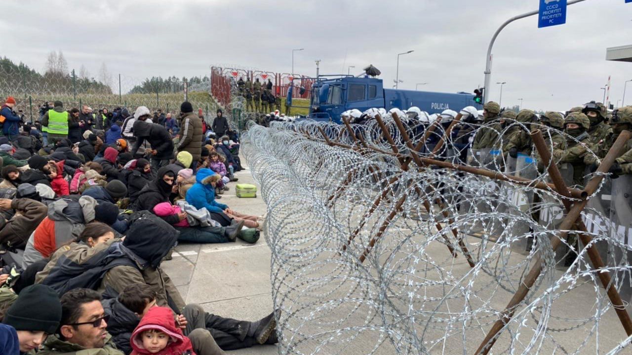 Мигранты на белорусско-польской границе в 2021 году