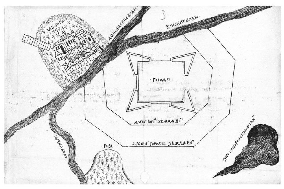 План русской крепости Каменный Затон возле Запорожской Сечи
