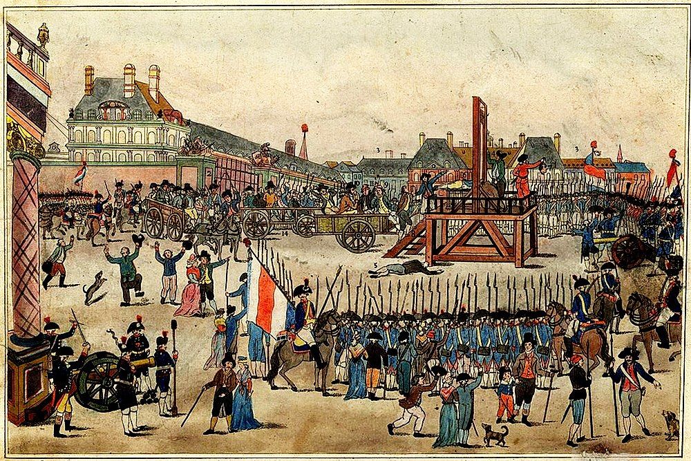 Казнь Робеспьера. 10 термидора (28 июля 1794 г.) Старинная гравюра