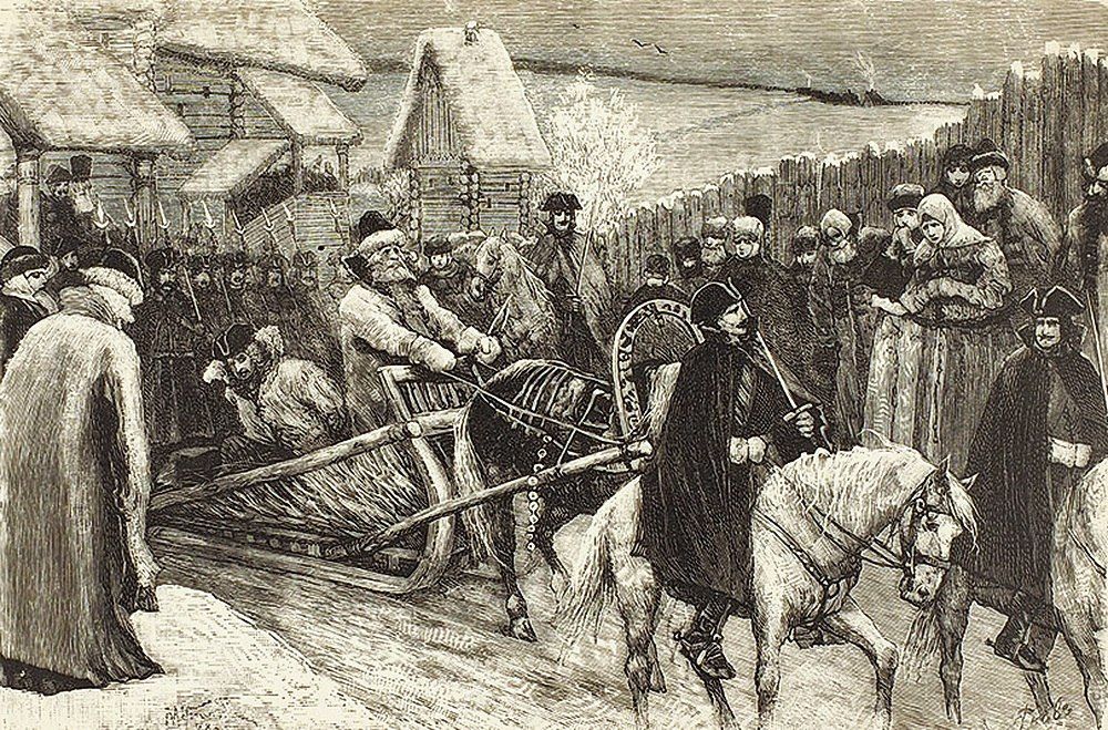 Отправление Шафирова в Кремль на казнь из Преображенского приказа