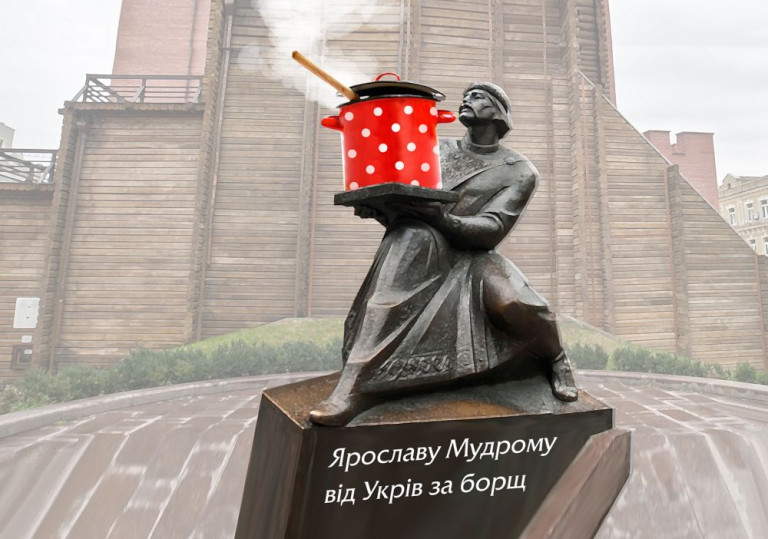 Украинцы кинулись защищать борщ, карикатура — Илья Гельд