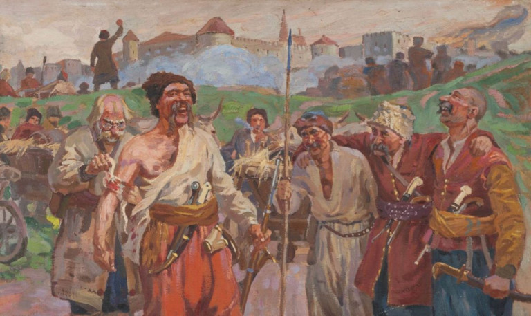 "Гайдамаки под Уманем", фрагмент, автор И. Бурячок