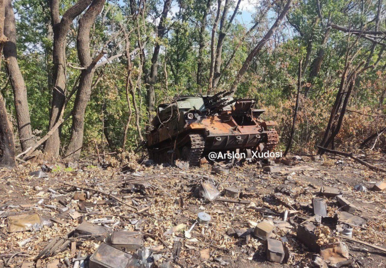 Уничтоженная украинская ЗСУ-23-4 Шилка на Харьковском направлении