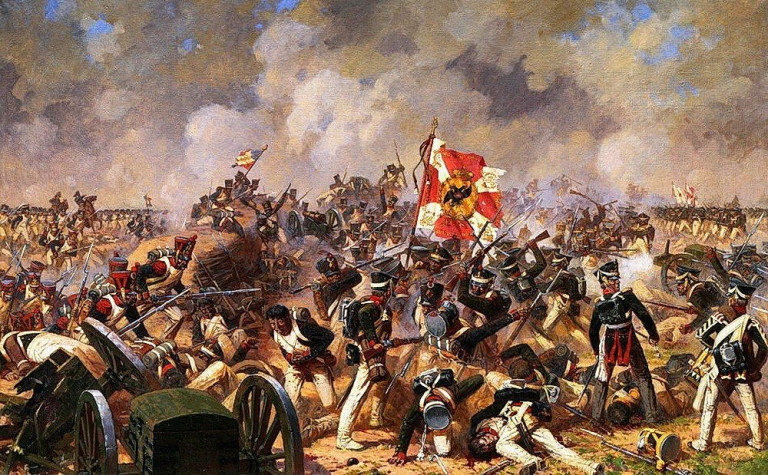 Атака на Багратионовы флеши. Художник Александр Аверьянов