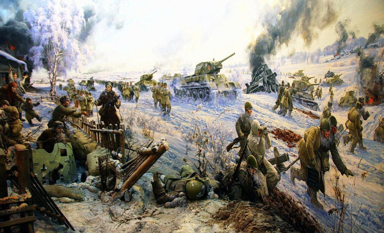 диорама «Лобня. Наступление. 6.12.1941» (автор Е. Корнеев) в музее танка Т-34.