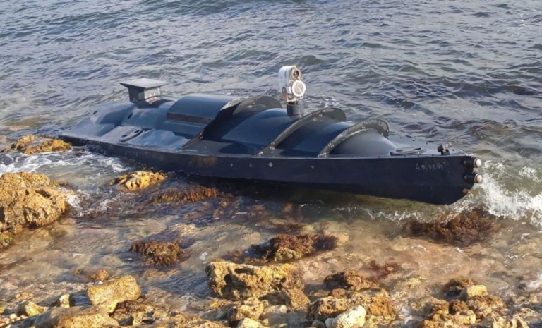 Плавучий беспилотник, уничтоженный в 2022 году у берегов Севастополя
