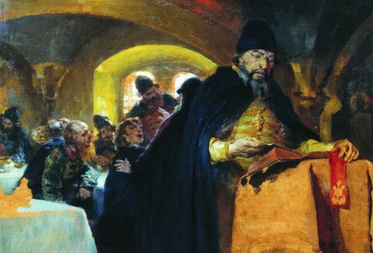 Заглавная иллюстрация: «Иван Грозный в Александровской слободе», Клавдий Лебедев, фрагмент