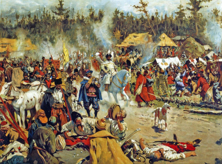 Заглавная иллюстрация. «В Смутное время (Лагерь самозванца)», С. Иванов