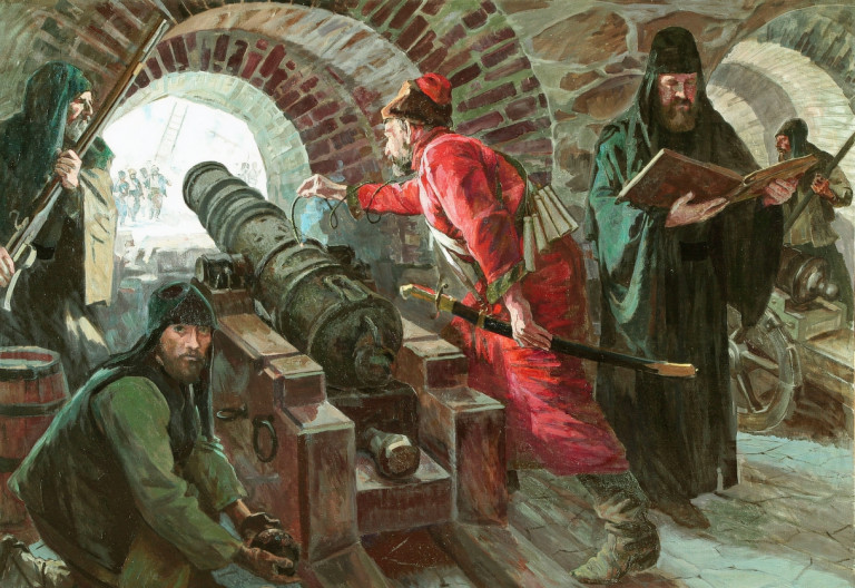 Заглавная иллюстрация. Картина А.И. Фёдорова «Защита обители»