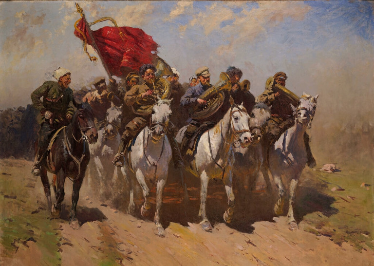 Заглавная иллюстрация. Картина М. Б. Грекова «Трубачи Первой Конной»
