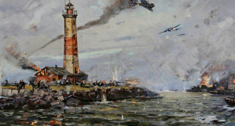 Заглавная иллюстрация. Картина «Бой за остров Сухо» М. В. Петрова-Маслакова