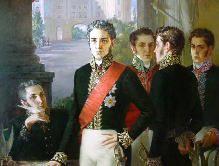 Заглавное фото. Картина О. А. Леонова - Негласный комитет. Фрагмент. 1998 год.