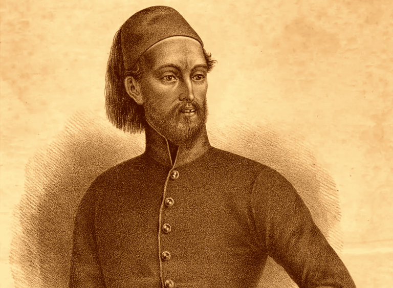 Заглавная иллюстрация. Михаил Чайковский в образе Садык-паши. Львовская литография издательства Петра Пиллера .