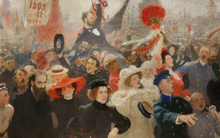Заглавная иллюстрация: картина «17 октября 1905 года» И.Е.Репина