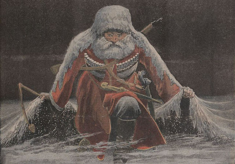 На заглавном фото: Французский плакат 1916 года, Генерал Зима (Мороз), фрагмент