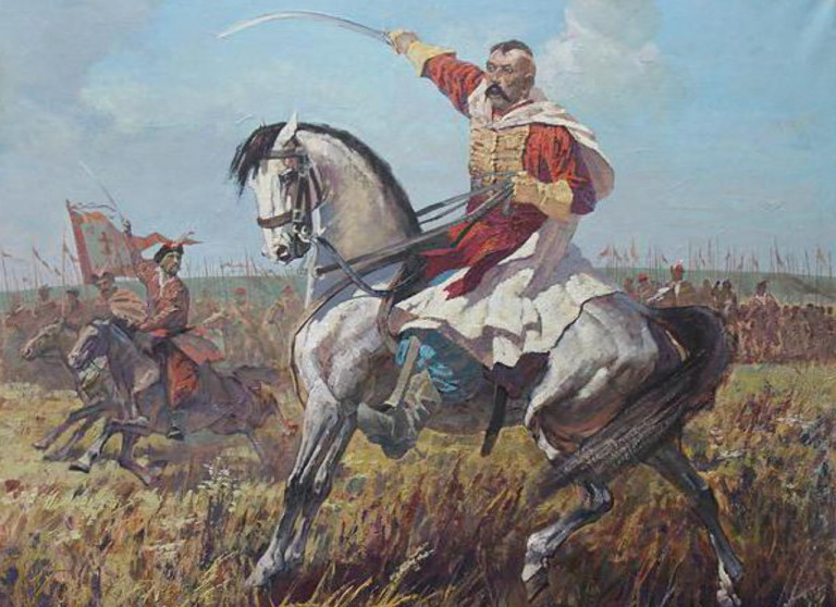 Заглавная иллюстрация: Казачья конница, А. Серебряков, фрагмент