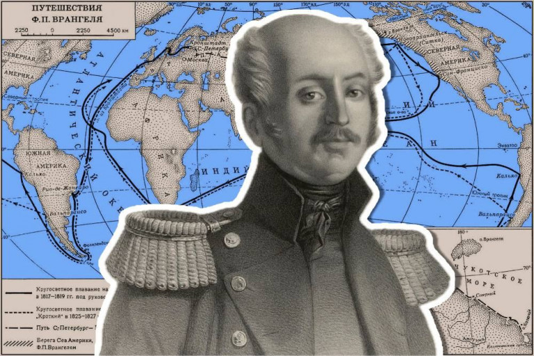 Заглавное фото: Портрет Фердинанда Врангеля в 1827 году из Национальной библиотеки Норвегии в Осло