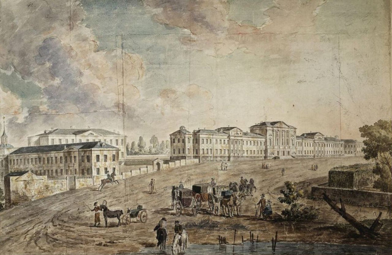 Заглавное фото. Картина Ф.Я.Алексеева «Военный госпиталь в Лефортово», начало XIX века.