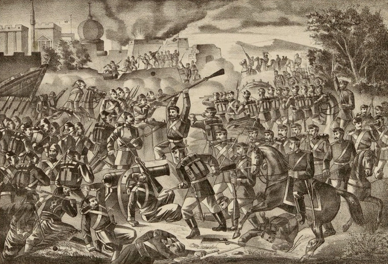 Заглавная иллюстрация. Разгром Сулеймана-паши при Филиппополе на литографии из «Альбома русско-турецкой войны»