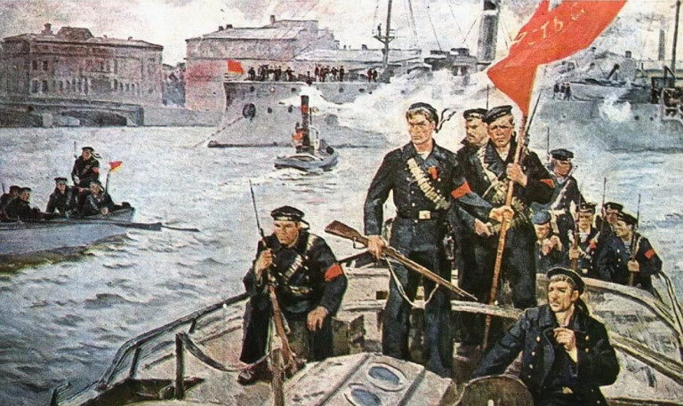Заглавная иллюстрация. Картина художника О.С.Гадалова «Мы из Кронштадта»