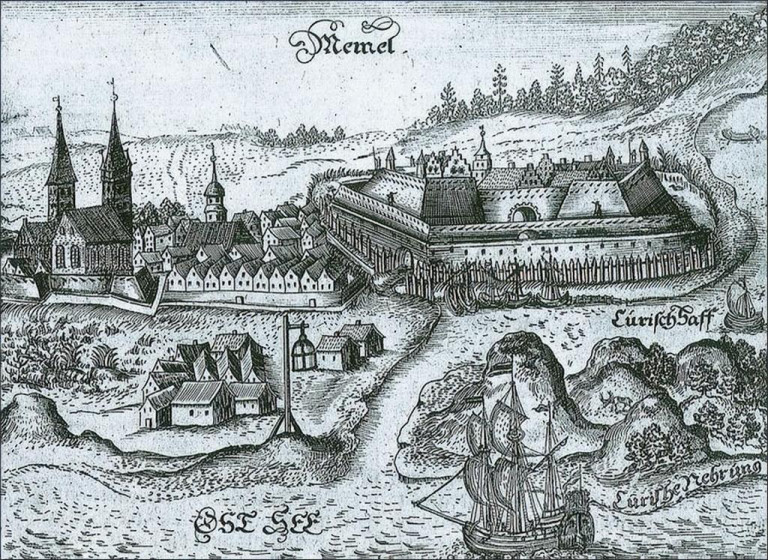 Заглавная иллюстрация. Мемель на старинной немецкой гравюре