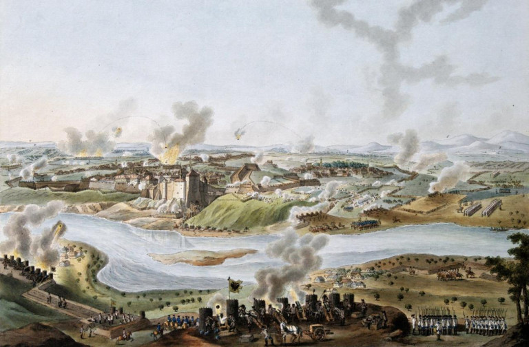 Заглавная иллюстрация. Осада Хотина 1788 года на гравюре Карла Шульца