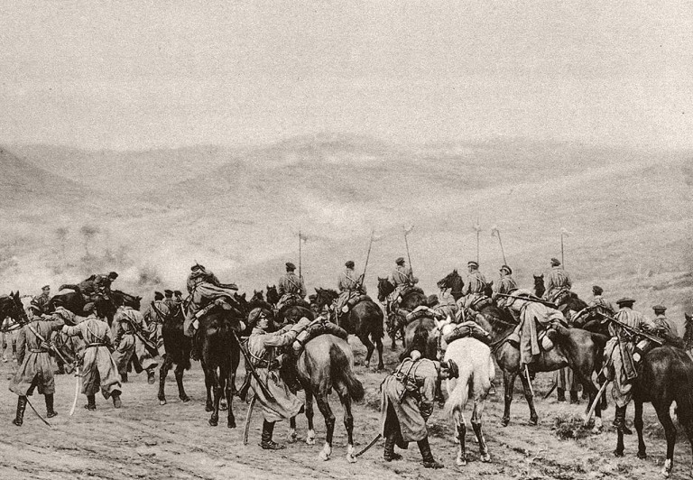 Заглавная иллюстрация. Фототипия с картины П.О.Ковалевского «Битва при Мечке»