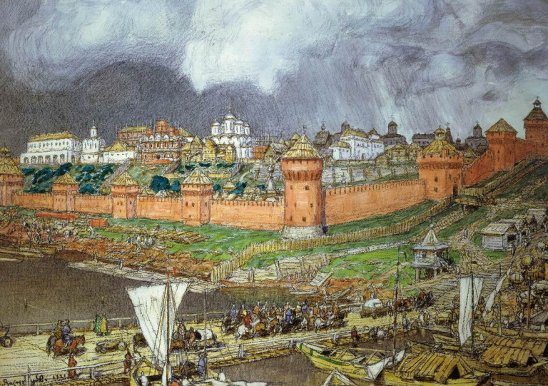 Заглавная иллюстрация. Московский Кремль при Иване III на картине А.М.Васнецова