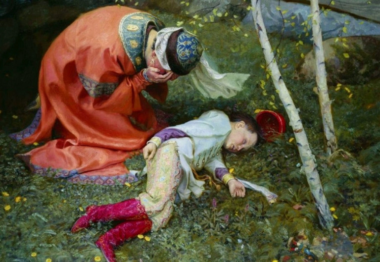 Заглавная иллюстрация. Смерть царевича Дмитрия на картине С.В.Блинкова