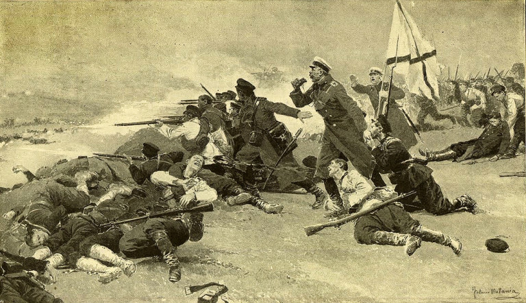 Заглавное фото. Битва при Сандепу на картине Ф.Матании