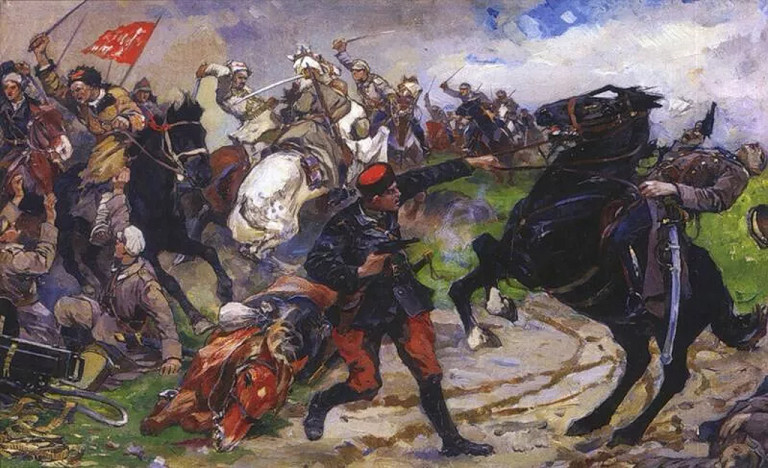 Заглавное фото: Олеко Дундич в бою на картине М.И.Авилова