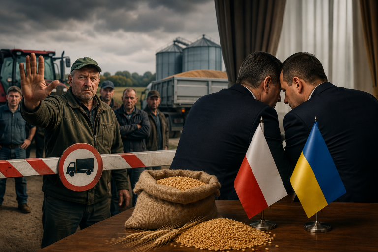 Украинское зерно на границе с Польшей