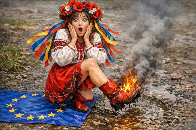 На заглавном фото: Украина: Одна нога в ЕС, другая – подгорает...