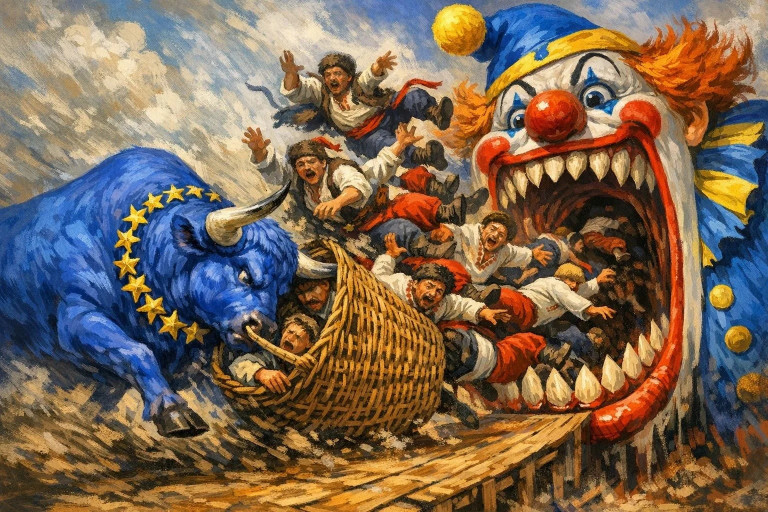 Заглавная иллюстрация: Европа избавляется от украинских беженцев